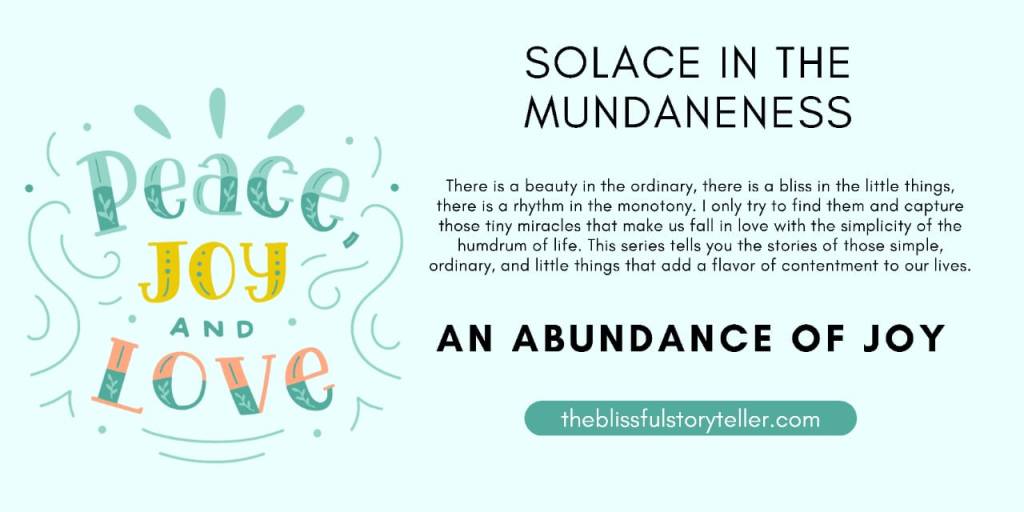 Solace in the Mundaneness – An Abundance of&nbsp;Joy